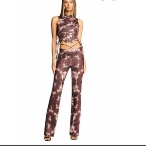 I.AM.GIA (PETITE) Evie Tie Dye Pants Set- Petite Flared Trousers & Top